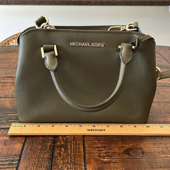 Michael Kors Olive Green Satchel with Gold Hardware - Picture 2 of 14